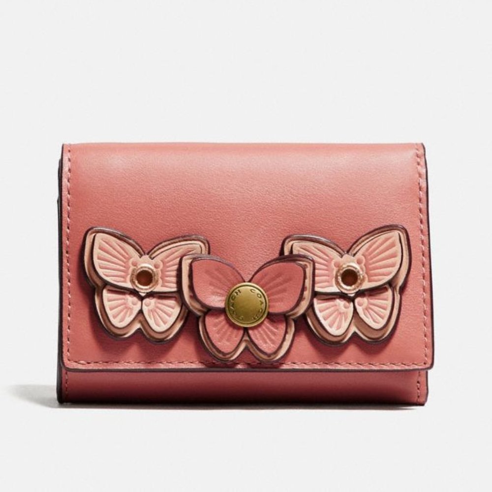 COACH Small Flap Wallet With Butterfly Applique